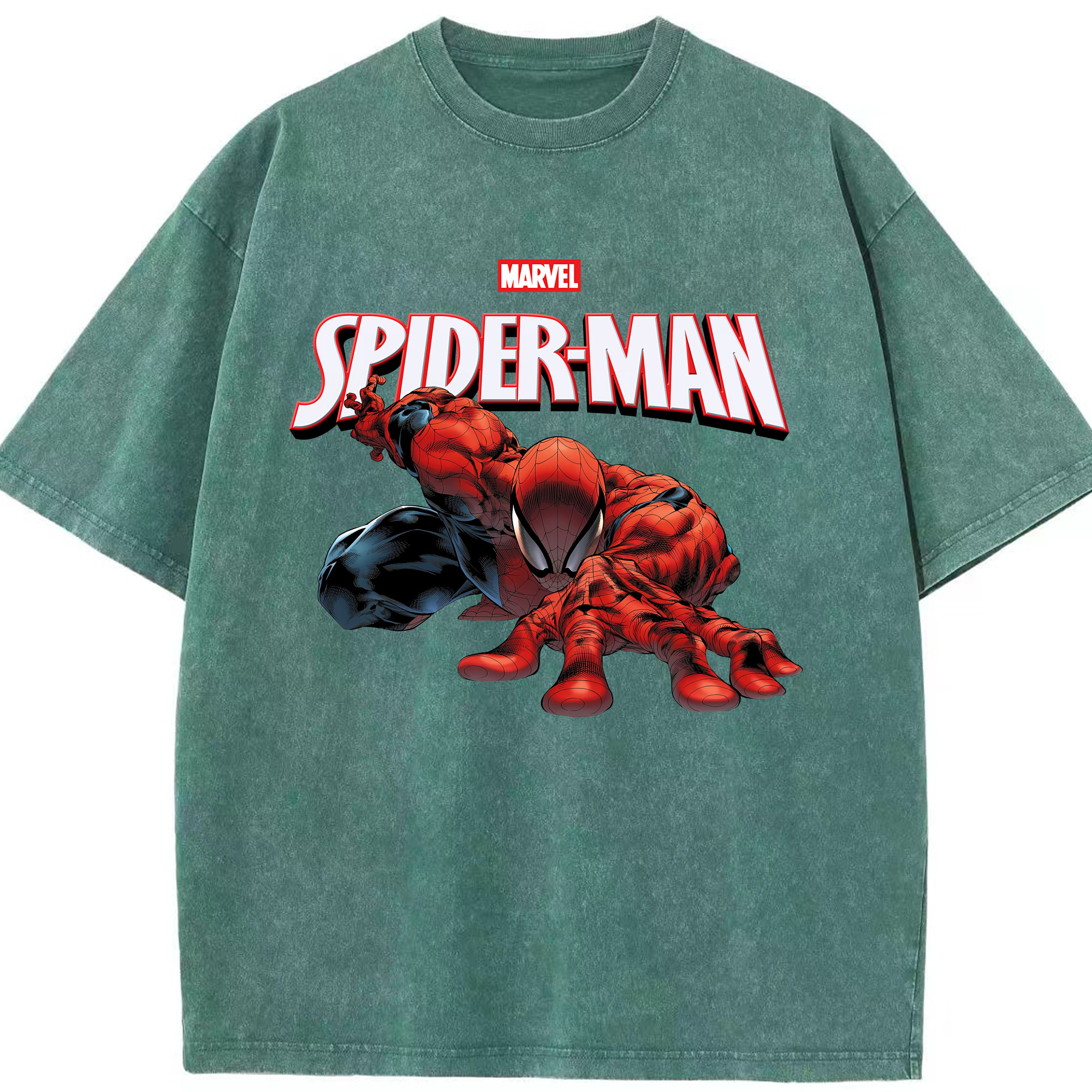 （画像用） Spider Man スパイダーマン 綿100% ヴィンテージ風 半袖Tシャツ（フロントプリント）